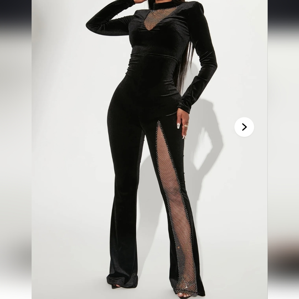 Fashion Nova Black Flare Jumpsuit